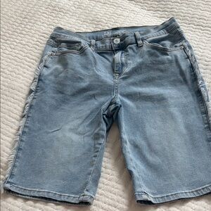 DG2 by Diane Gilman Light Wash Denim Bermuda Shorts